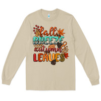 Mushroom fall breeze and autumn leaves Long Sleeve Tee - CowGirlArtShop