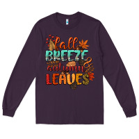 Plum fall breeze and autumn leaves Long Sleeve Tee - CowGirlArtShop