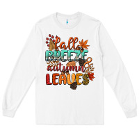 White fall breeze and autumn leaves Long Sleeve Tee - CowGirlArtShop