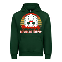 Forest Green Halloween Bitches Be Trippin Jason Mask Urban Hoodie - lanVoArt