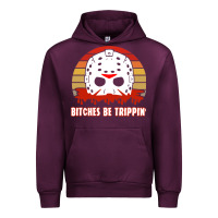 Mauve Wine Halloween Bitches Be Trippin Jason Mask Urban Hoodie - lanVoArt