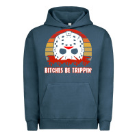 Pigment Midnight Navy Halloween Bitches Be Trippin Jason Mask Urban Hoodie - lanVoArt