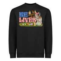 Black he lives easter Heavyweight Sweatshirt - FaDigitalArtStudio