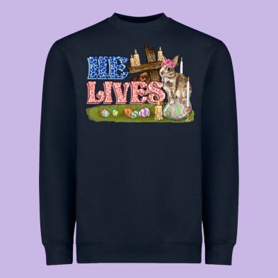 He Lives Easter Heavyweight Sweatshirt Designed By Fadigitalartstudio