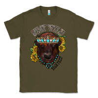 Army Green turquoise bison Classic Tee - RacoonDesign
