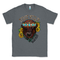 Charcoal Heather turquoise bison Classic Tee - RacoonDesign