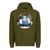Army Green Chillin With My Snowmies Premium Hoodie - FaDigitalArtStudio