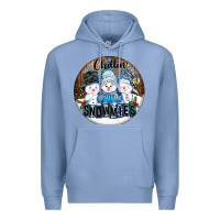 Colony Blue Chillin With My Snowmies Premium Hoodie - FaDigitalArtStudio