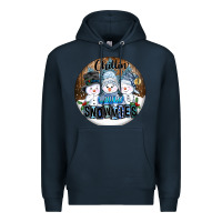 Navy Chillin With My Snowmies Premium Hoodie - FaDigitalArtStudio