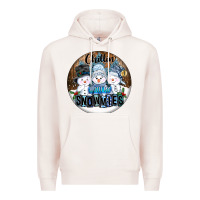 Pale Pink Chillin With My Snowmies Premium Hoodie - FaDigitalArtStudio