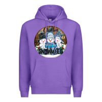 Purple Chillin With My Snowmies Premium Hoodie - FaDigitalArtStudio