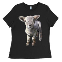 Black southdown baby sheep Ladies Tee - LillyAllenDesigns