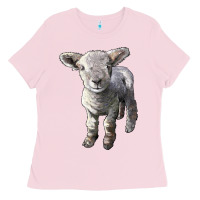 Bubblegum Pink southdown baby sheep Ladies Tee - LillyAllenDesigns