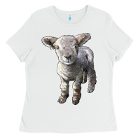 White southdown baby sheep Ladies Tee - LillyAllenDesigns