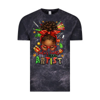 Cloud Black santa's favorite nail artist afro messy bun Vintage Tee - texasbilliewilder