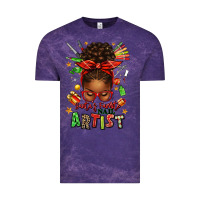Cloud Purple santa's favorite nail artist afro messy bun Vintage Tee - texasbilliewilder