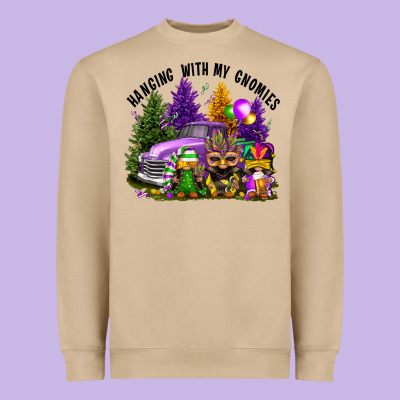 Mardi Gras Hanging With My Gnomies Heavyweight Sweatshirt Designed By Fadigitalartstudio