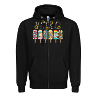 Black name vibrant summer greeting with popsicles Zipper Hoodie - CowhideDigitalArt