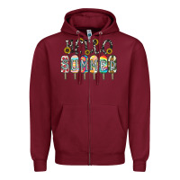 Burgundy name vibrant summer greeting with popsicles Zipper Hoodie - CowhideDigitalArt