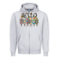 Heather Grey name vibrant summer greeting with popsicles Zipper Hoodie - CowhideDigitalArt