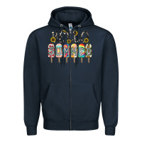 Navy name vibrant summer greeting with popsicles Zipper Hoodie - CowhideDigitalArt