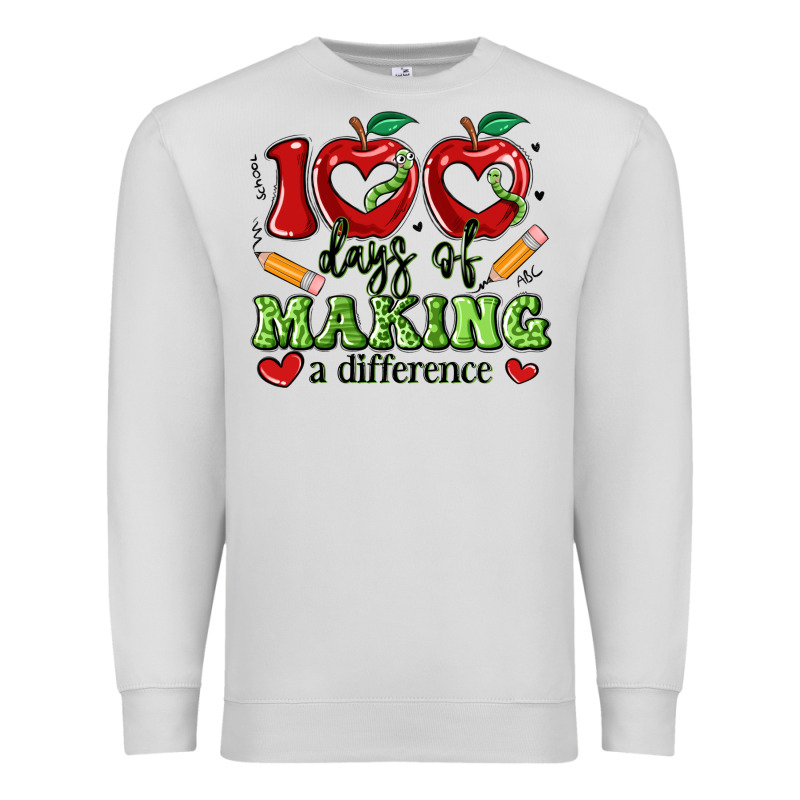 100 Days Of Making A Difference Premium Sweatshirt by Artiststas | Teevron