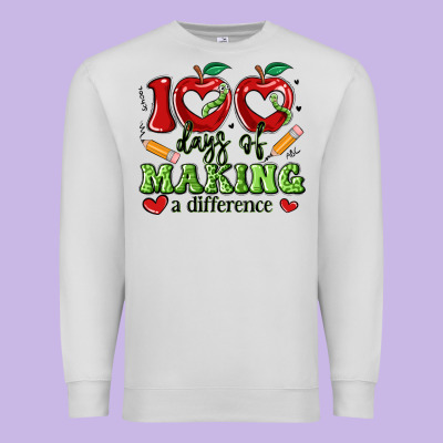 100 Days Of Making A Difference Premium Sweatshirt Designed By Artiststas