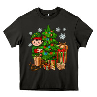 Asphalt Christmas Elf With Gift Heavy Core Tee - BundleAndBundleShop