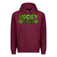 Burgundy lucky vibes Premium Hoodie - RanaPortraitStore