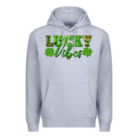 Heather Grey lucky vibes Premium Hoodie - RanaPortraitStore