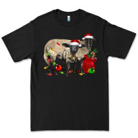 Black Christmas Suffolk Sheep And Baby Suffolk Sheep Premium Tee - LillyAllenDesigns