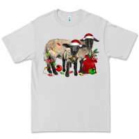 Dove Grey Christmas Suffolk Sheep And Baby Suffolk Sheep Premium Tee - LillyAllenDesigns
