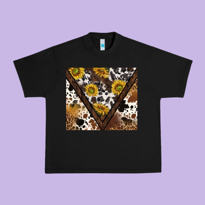 Western Sunflowers And Cowhide Tumbler Tbs Urban Heavy Tee Designed By Tumblerdesignbyshophia
