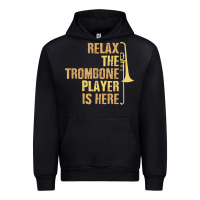 Black relax the trombone player is here gift trombone gifts Urban Hoodie - lanVoArt