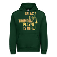 Forest Green relax the trombone player is here gift trombone gifts Urban Hoodie - lanVoArt