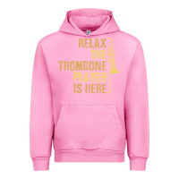 Fuchsia Pink relax the trombone player is here gift trombone gifts Urban Hoodie - lanVoArt
