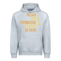 Heather Grey relax the trombone player is here gift trombone gifts Urban Hoodie - lanVoArt