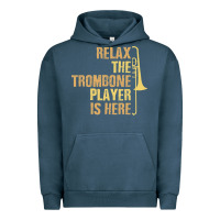 Pigment Midnight Navy relax the trombone player is here gift trombone gifts Urban Hoodie - lanVoArt