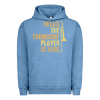 Pigment Pebble Blue relax the trombone player is here gift trombone gifts Urban Hoodie - lanVoArt