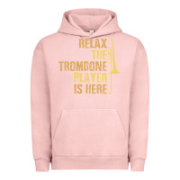 Pigment Salmon relax the trombone player is here gift trombone gifts Urban Hoodie - lanVoArt