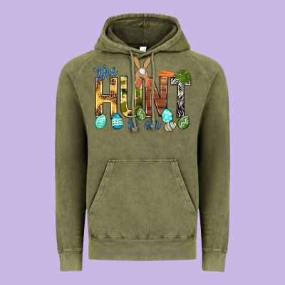 The Hunt Is On With Eggs Easter Day Vintage Hoodie Designed By Howdyjamesfarm