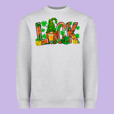 Western Luck With Gnome And Beer Heavyweight Sweatshirt Designed By Bundleandbundleshop