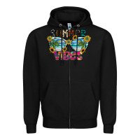 Black Summer Vibes Zipper Hoodie - CowhideDigitalArt