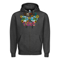 Charcoal Heather Summer Vibes Zipper Hoodie - CowhideDigitalArt