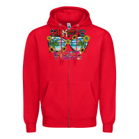 Red Summer Vibes Zipper Hoodie - CowhideDigitalArt