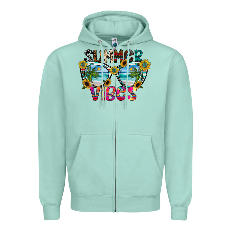 Summer Vibes Zipper Hoodie by CowhideDigitalArt | Teevron