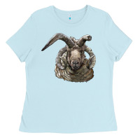 Baby Blue navajo churro sheep head Ladies Tee - LillyAllenDesigns