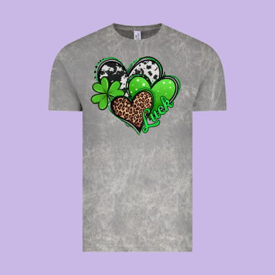 St Patricks Day Hearts Vintage Tee Designed By Jasminsmagicworld