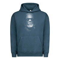 Pigment Midnight Navy frankenstein monster boris karloff face Urban Hoodie - lanVoArt