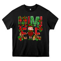 Black Mimi Elf with Knitting Christmas Heavy Core Tee - BundleAndBundleShop